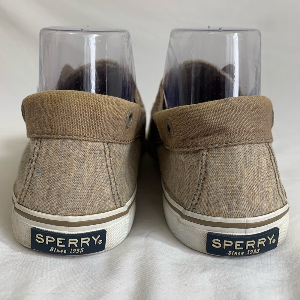 SPERRY TOPSIDERS taupe STS97573 flats Boat Shoes canvas and cotton Women’s 8.5 - Picture 6 of 16
